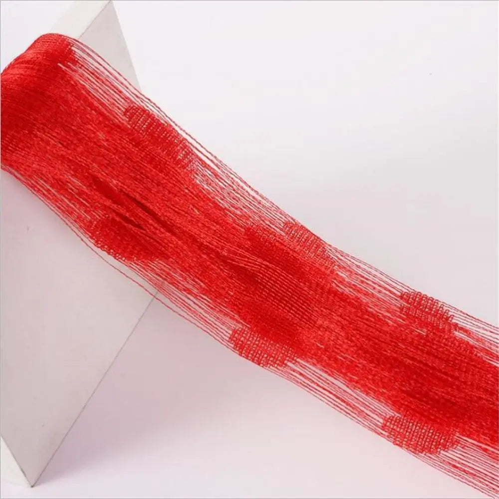 rideau décoration coeurs franges vert rouge violet transparent salon chambre