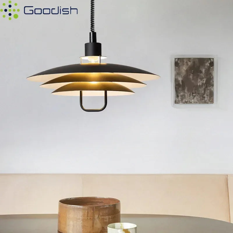 pendants suspendus scandinave abatjour multiple noir blanc chambre salon éclairage moderne minimaliste