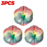 spirales decoratives anti oiseaux multicolore moderne artistique fil suspension jardin decoextérieur reflet