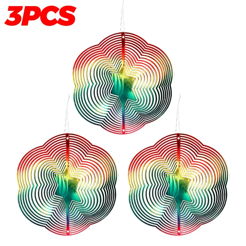 spirales decoratives anti oiseaux multicolore moderne artistique fil suspension jardin decoextérieur reflet