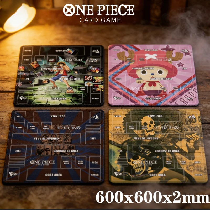 tapis jeu cartes one piece noir rose bleu marine zones jeu personnages