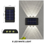 lampe murale led solaire noire moderne ip65 six leds bouton adhésif extérieure