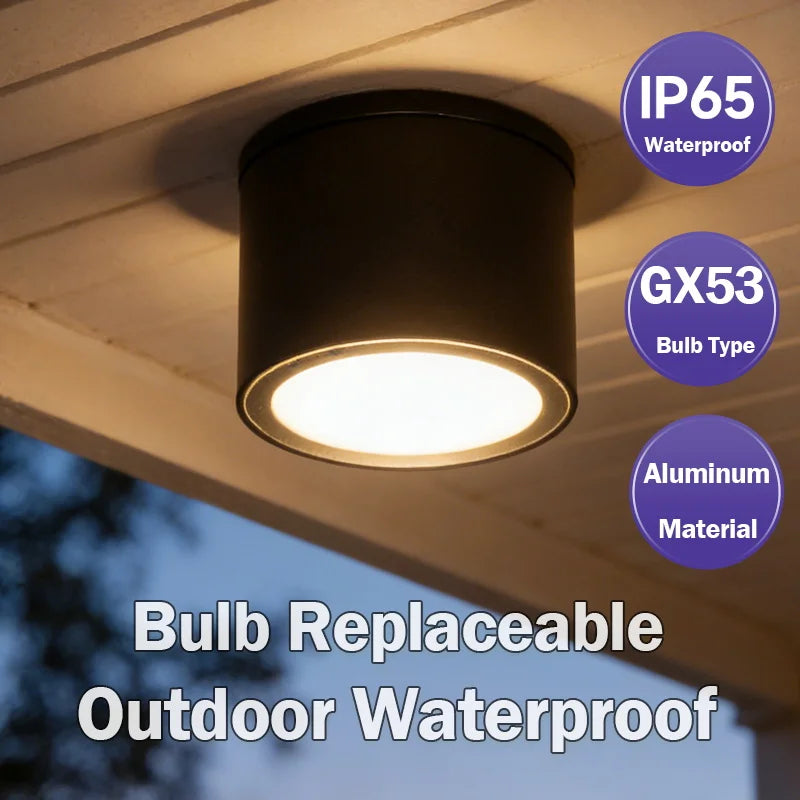 spot lumineux led noir ip65 étanche salle bain couleurs gx53 moderne fixations vis