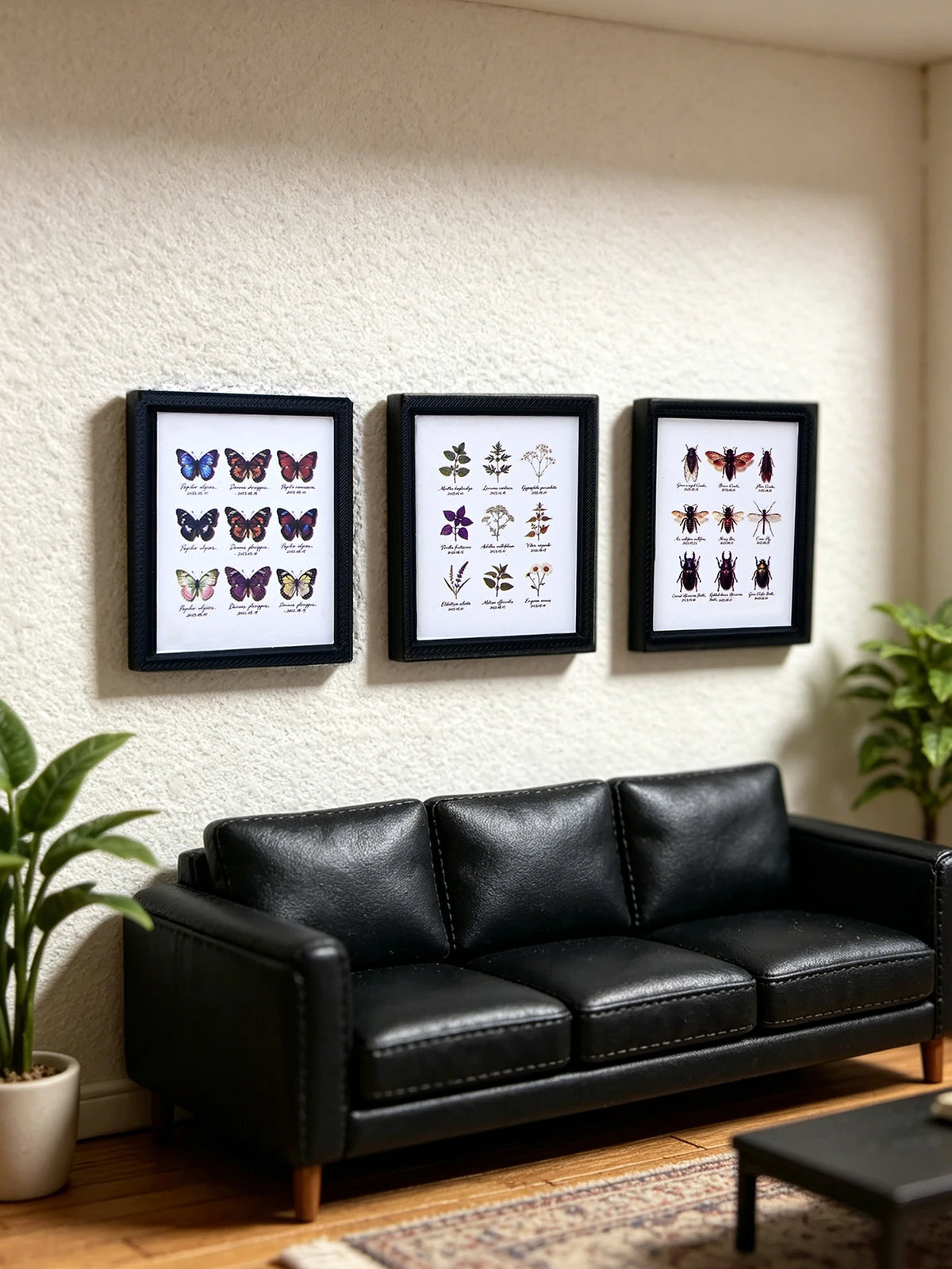 cadre photo miniature papillons insectes noir adhésif décoration halloween pâques micro paysages accessoire photo