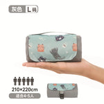 tapis pique nique pliable imperméable vert clair motif animalier sac rangement