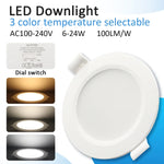 ampoule led downlight spot blanc moderne interrupteur gradateur 3000k 4000k 6000k 10w 24w