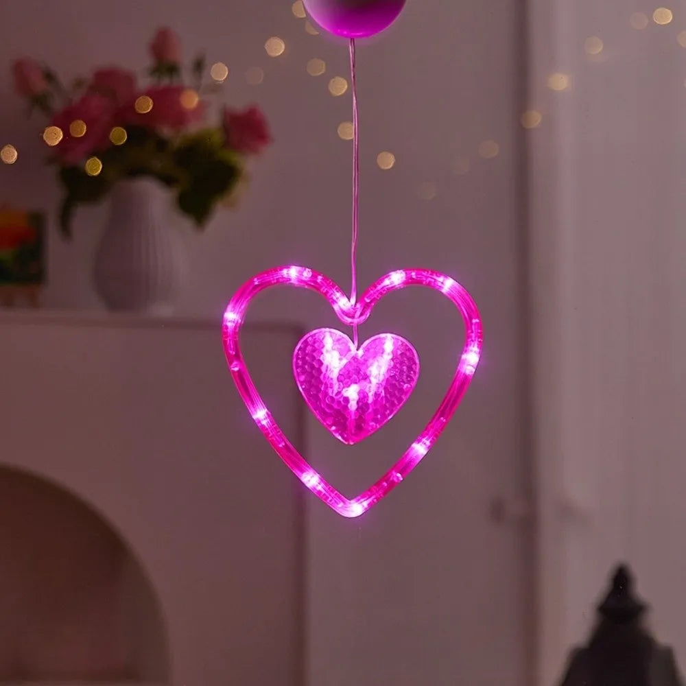 guirlande lumineuse coeur rose leds brillantes moderne mariage anniversaire déco festive