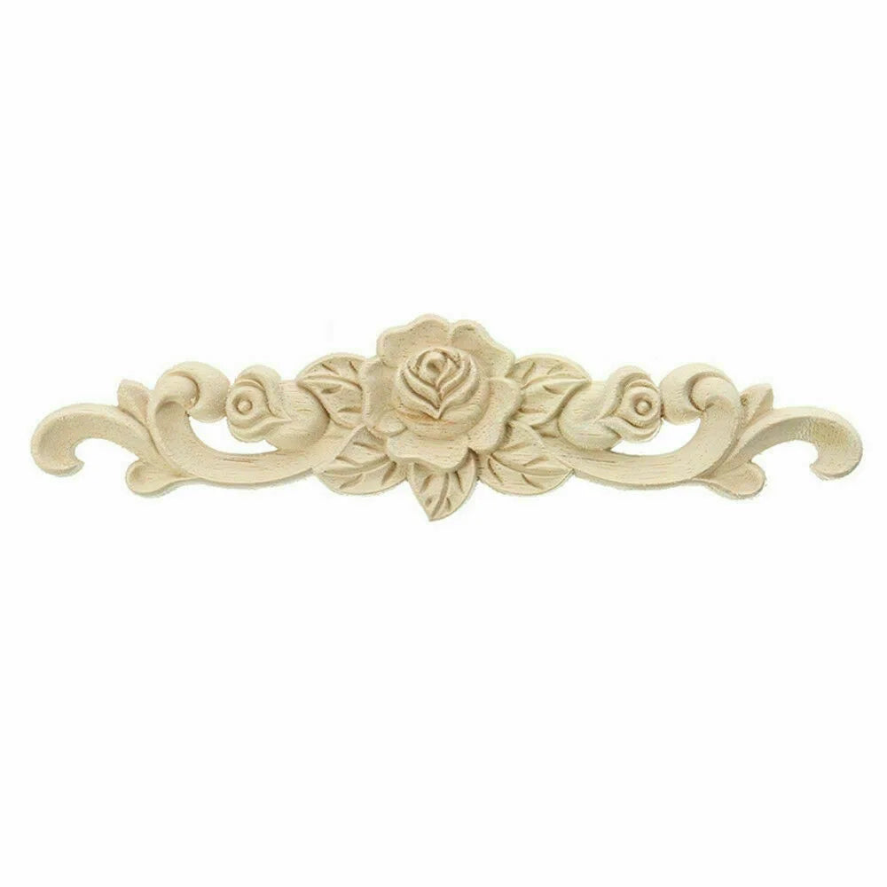 décorations bois sculpté motifs floraux classiques rose feuillage meubles artisanat vintage