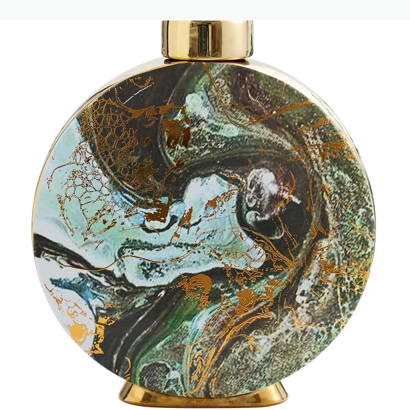 vase moderne élégant marbré couvercle doré multifonction fleur décoration intérieure blanc doré