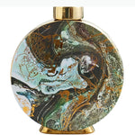 vase moderne élégant marbré couvercle doré multifonction fleur décoration intérieure blanc doré
