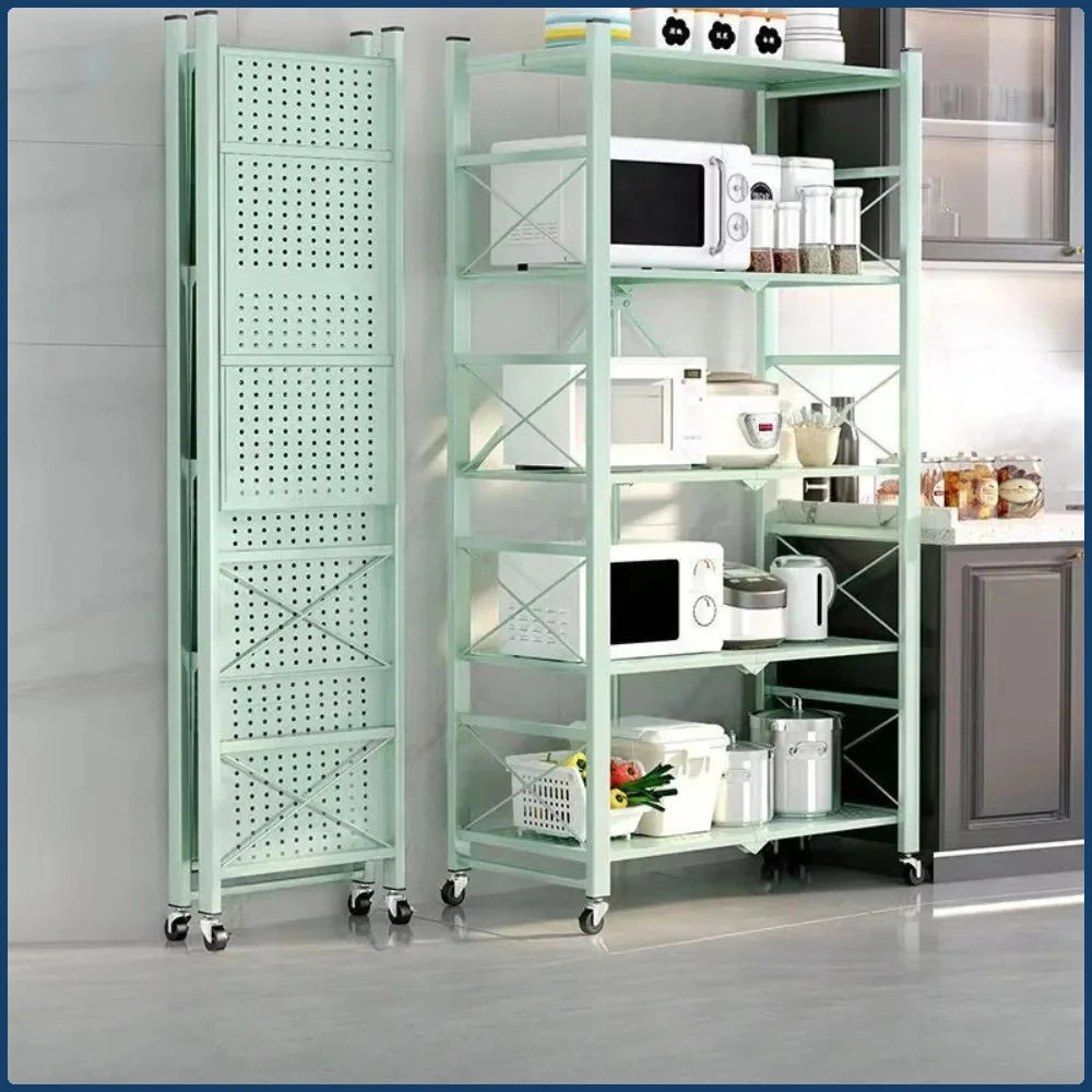 étagère mobile éclair vert pastel moderne grille roulettes paniers conservation