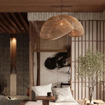 suspension lumineuse tressée rotin naturelle moderne rustique chaînes ampoules natural beige