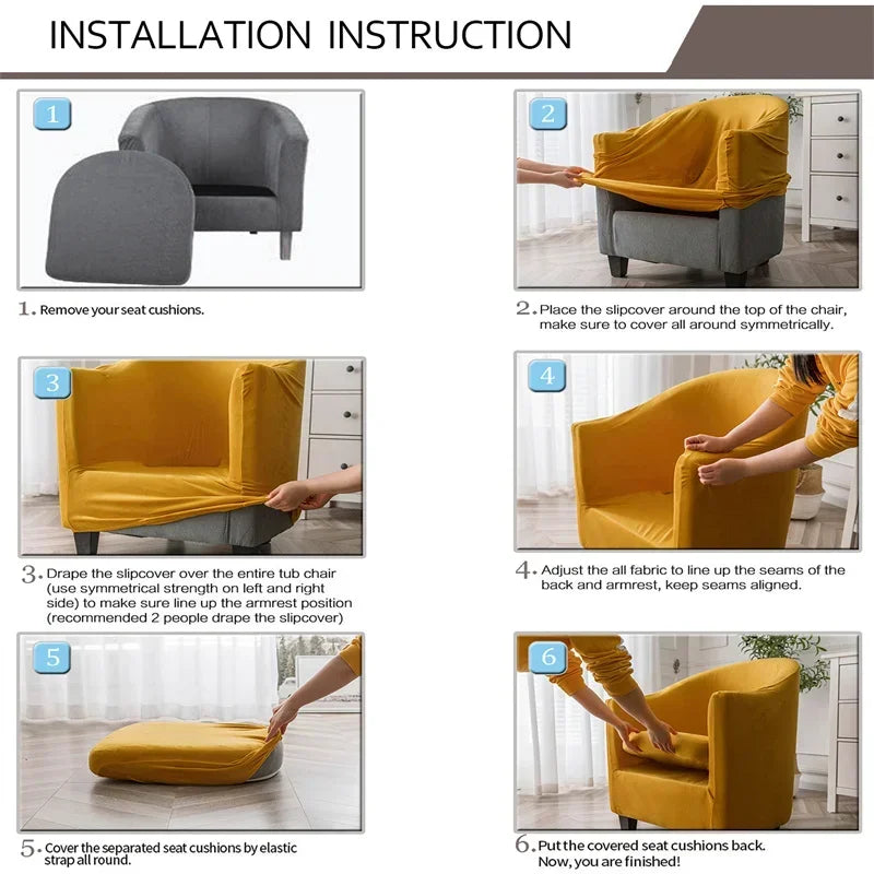 housse fauteuil gris motif feuilles moderne adhésif extensible lavable printemps été
