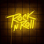 néon lumineux rock roll ac dc high voltage couleurs vives logo texte fixations