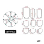 lustre moderne blanc doré courbes élancées contemporain sans plaque télécommande lumière led