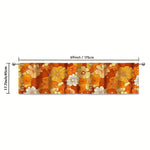 rideau fenêtre vintage motif floral orange blanc marron décoration rétro tringle murale machine lavable