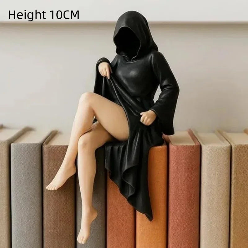 figurine moderne noire satinée ornement taille 15cm 76mm erotique mystérieuse collection deco chambre salon