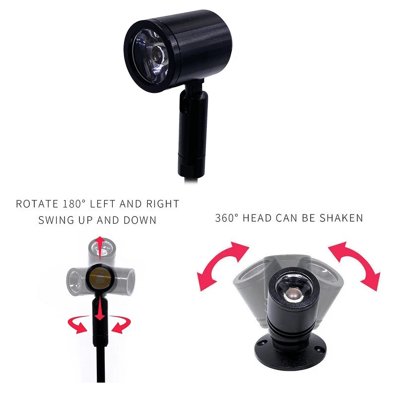 projecteur led rgb usb 5v 1w 3w noir moderne télécommande adaptateur secteur