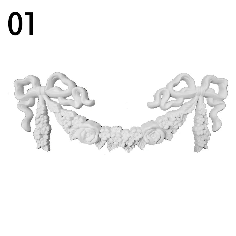 décoration murale rubans décoratifs blanc or argent classiques baroques fixations invisibles