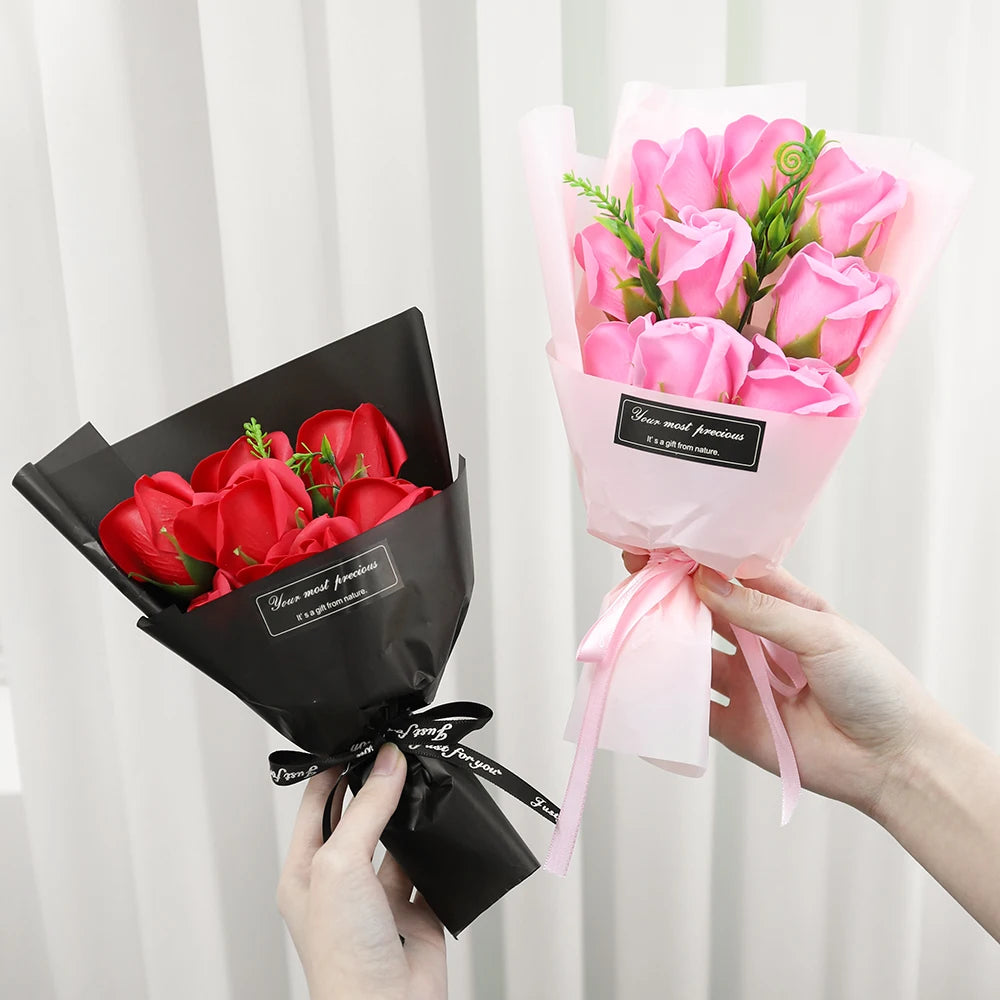 bouquet roses artificielles papier rose ruban attache decoration intérieure événement anniversaire mariage baby shower
