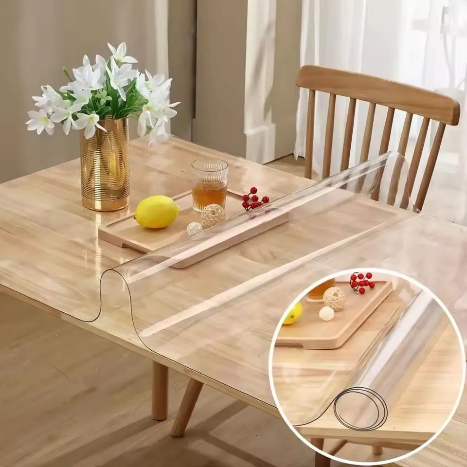 protège table pvc moderne transparent adhésif cuisine salle manger imperméable l'huile