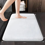 tapis bain gris beige bleu marine velours uni antidérapant moderne facile nettoyer absorption d'eau