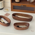plateau rangement bois oval moderne organise bijoux livres objets ménagers