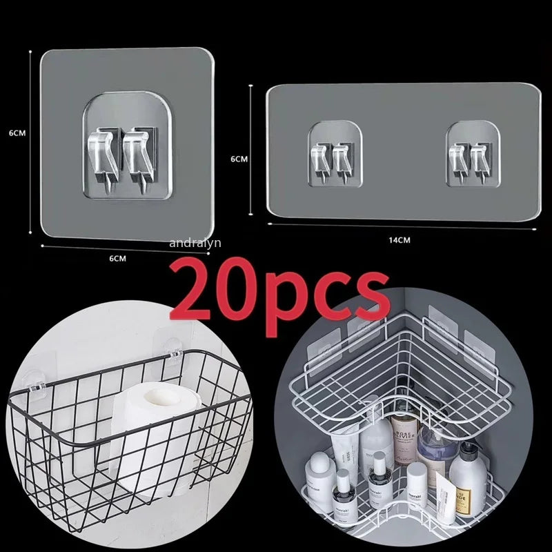 porte serviettes auto adhésifs transparents moderne pratique salle bains cuisine 6cmx6cm poignée métal
