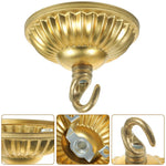 plaque suspension lampe dorée rayures horizontales classique fixations vis montée