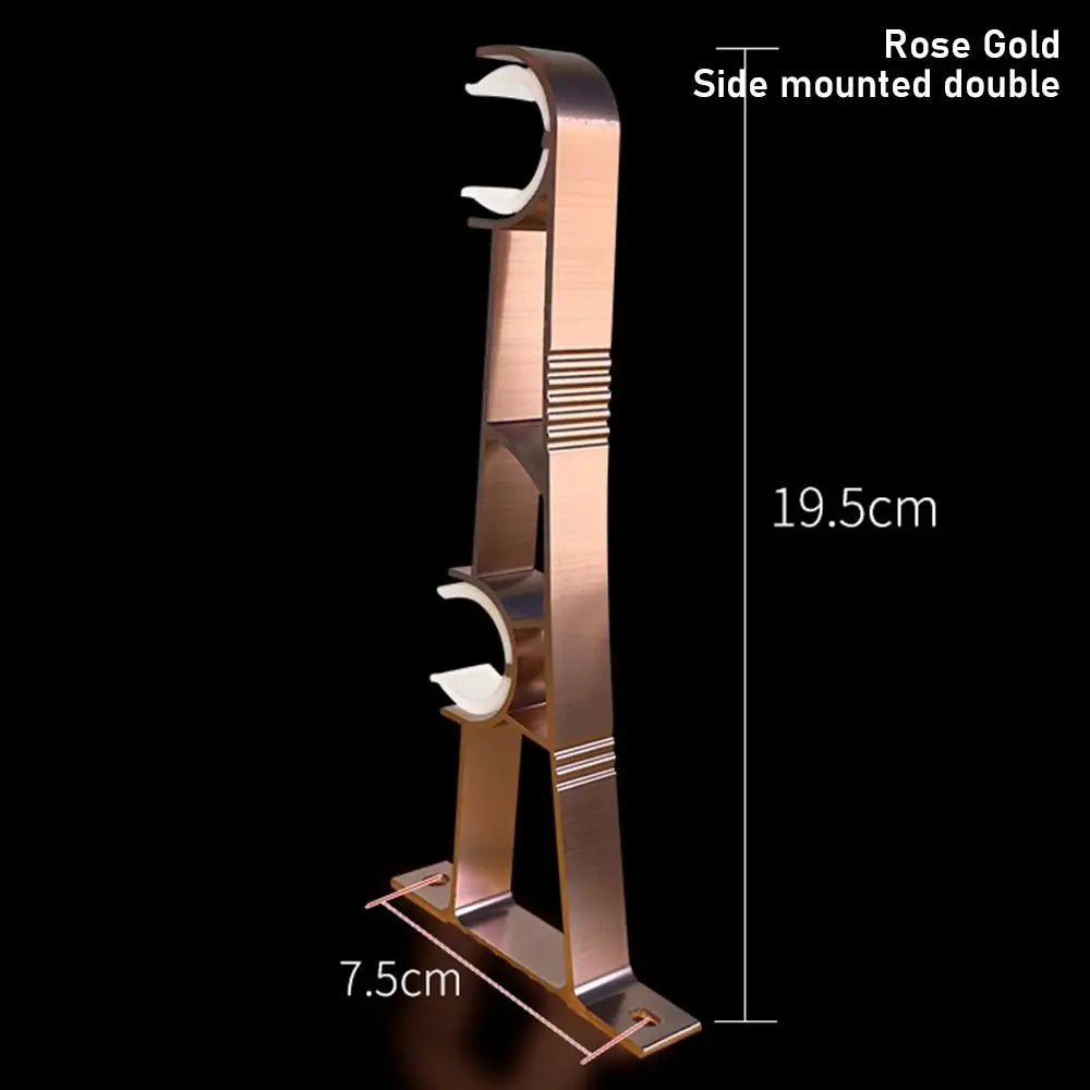 supports rideaux or blanc cuivre lisses modernes plaque fixation
