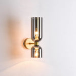 lampe murale contemporaine verre poli argent doré noir blancversible minimaliste chambre salon