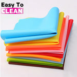 tapis protection table silicone moderne rectangle bleu vert rose marron