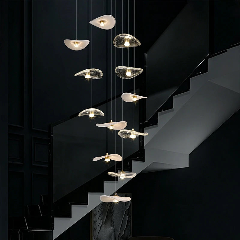 suspension lumineuse moderne pierre verre blanc doré led 4000k 3000k 6000k