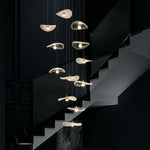 suspension lumineuse moderne pierre verre blanc doré led 4000k 3000k 6000k