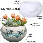 moule silicone cache pot crâne fleurs décoratif résine plante succulente jardin objet artisanal noir