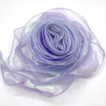 ruban organza holographique moderne blanc rose violet bleu orange 10 yards translucide
