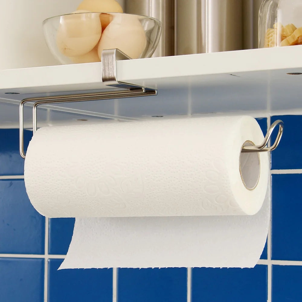 porte rouleau papier toilette suspendu moderne porte cartes rangement étagères carrelage bleu minimaliste pince