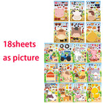 sticker animaux ferme multicolore cartoon adhésif diy activités enfants garçons filles fournitures bricolage artisanal