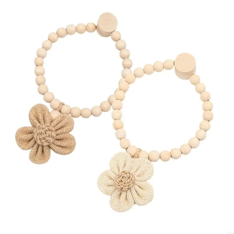 bracelets boho chic bois fleur aimants beige clair cặp vòng tay thiết kế boho