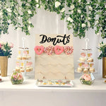 panneau decoratif bois donuts mariage anniversaire baptême decorations desserts festif vintage
