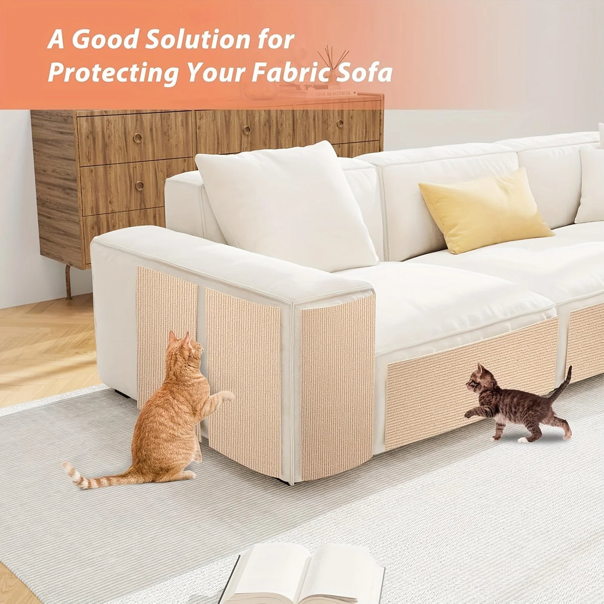 tapis auto adhésif protection canapé chat texture rugueuse beige moderne 30cm 100cm