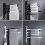 porte serviettes mural argenté noir moderne fixations vis utilisation multiple salle bain