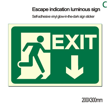 panneau sortie lumineux vert adhésif graphique moderne silhouette mouvement directionnel sécurité évacuation