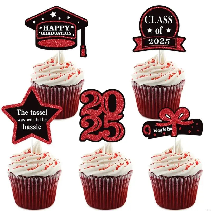 décorations cupcakes fête anniversaire glitter doré noir bleu vert piques messages graduation chiffres