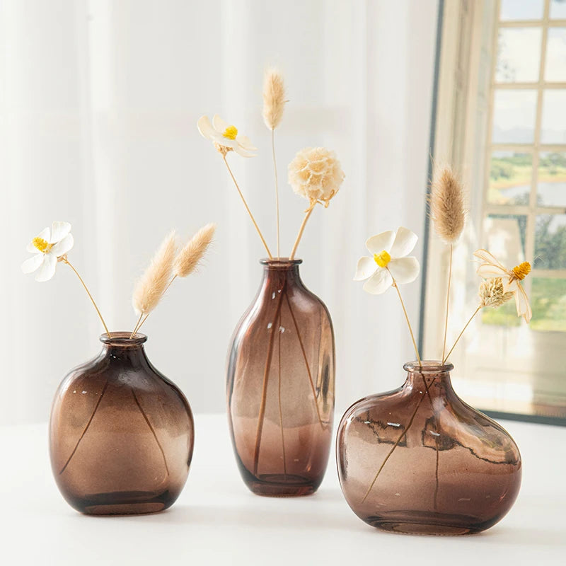 Vase décoratif en verre épais pour fleurs et centre de table