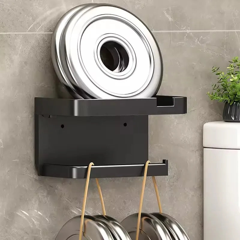 porte papier toilette moderne étagère rangement adhésif smartphone boîte mouchoirs diffuseur huiles essentielles plante