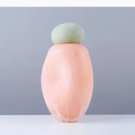 vase moderne sculpture abstraite orange jaune lilas vert texturé minimaliste