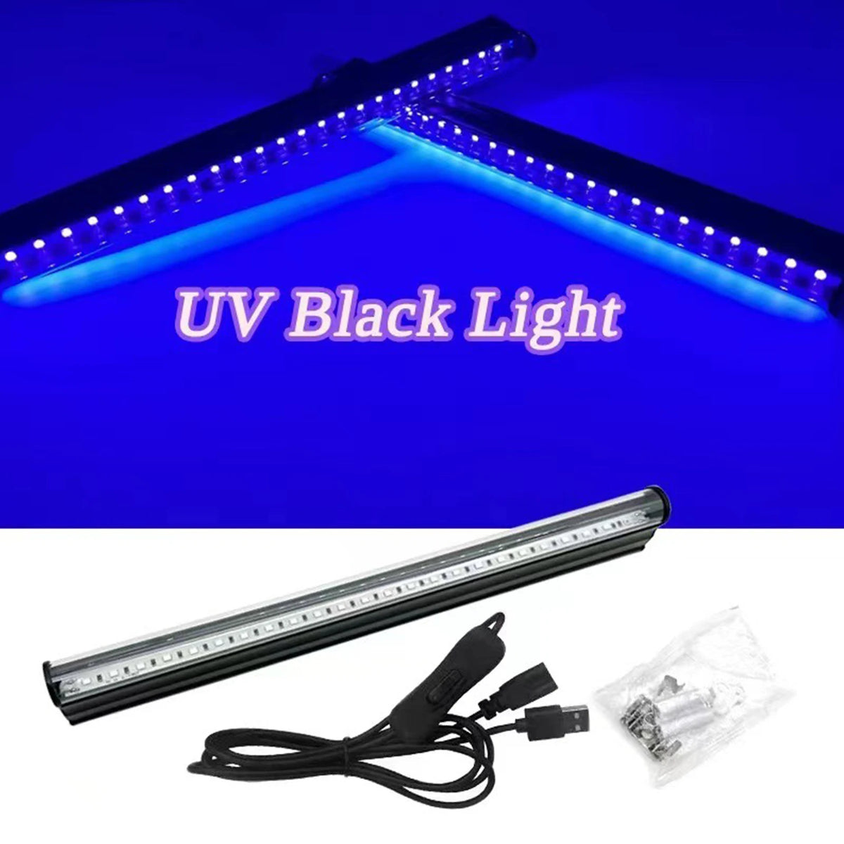 lampe uv led noire fluo détection fluorescence scène dj portable adaptateur usb