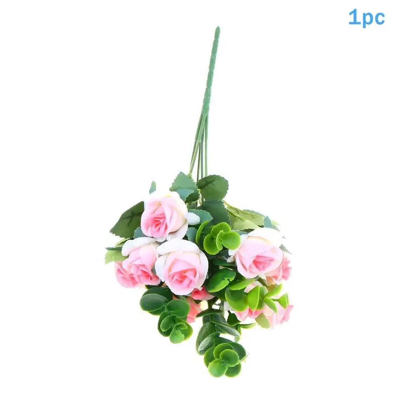 décoration intérieure bouquet roses artificielles modernes élégantes vase transparent anniversaire mariage