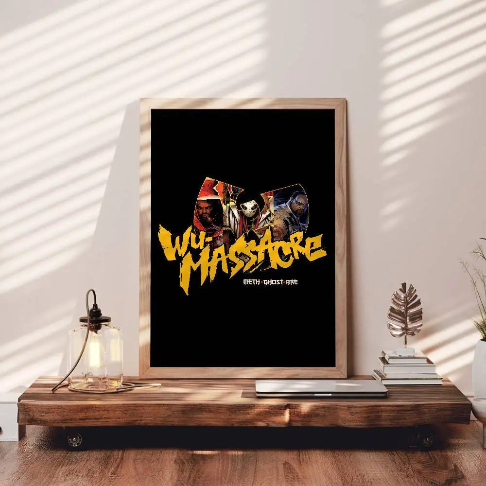 affiche autoadhésive moderne graphique pop art bar maison salonOpaque Noir Jaune Blanc Collage Texte
